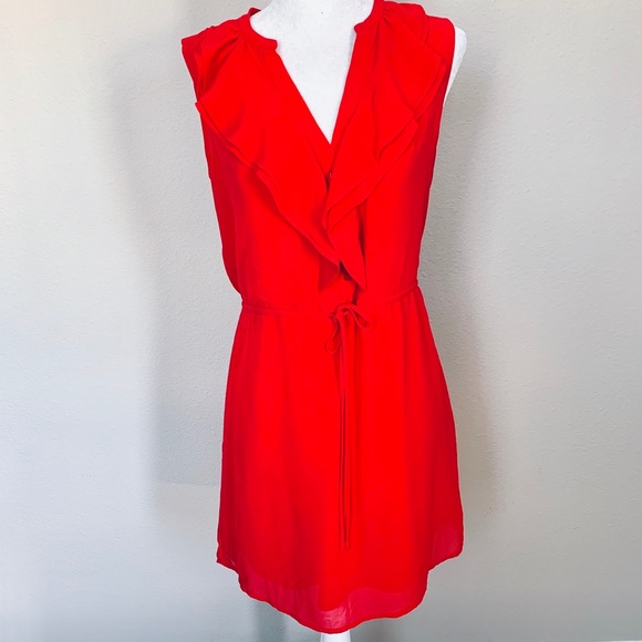NEW w/ TAG Ruffled Sleeveless Red DRESS - Picture 2 of 7